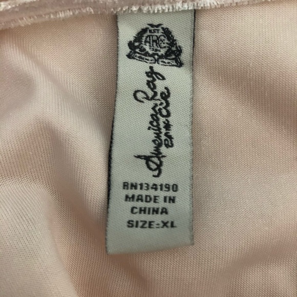 American Rag XL Light Pink velvet & lace top - Picture 4 of 4